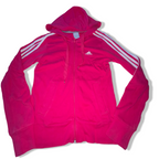 Vintage Adidas Essential 3 stripe red full zip hoodie jacket in M|L22W15|SKU3835