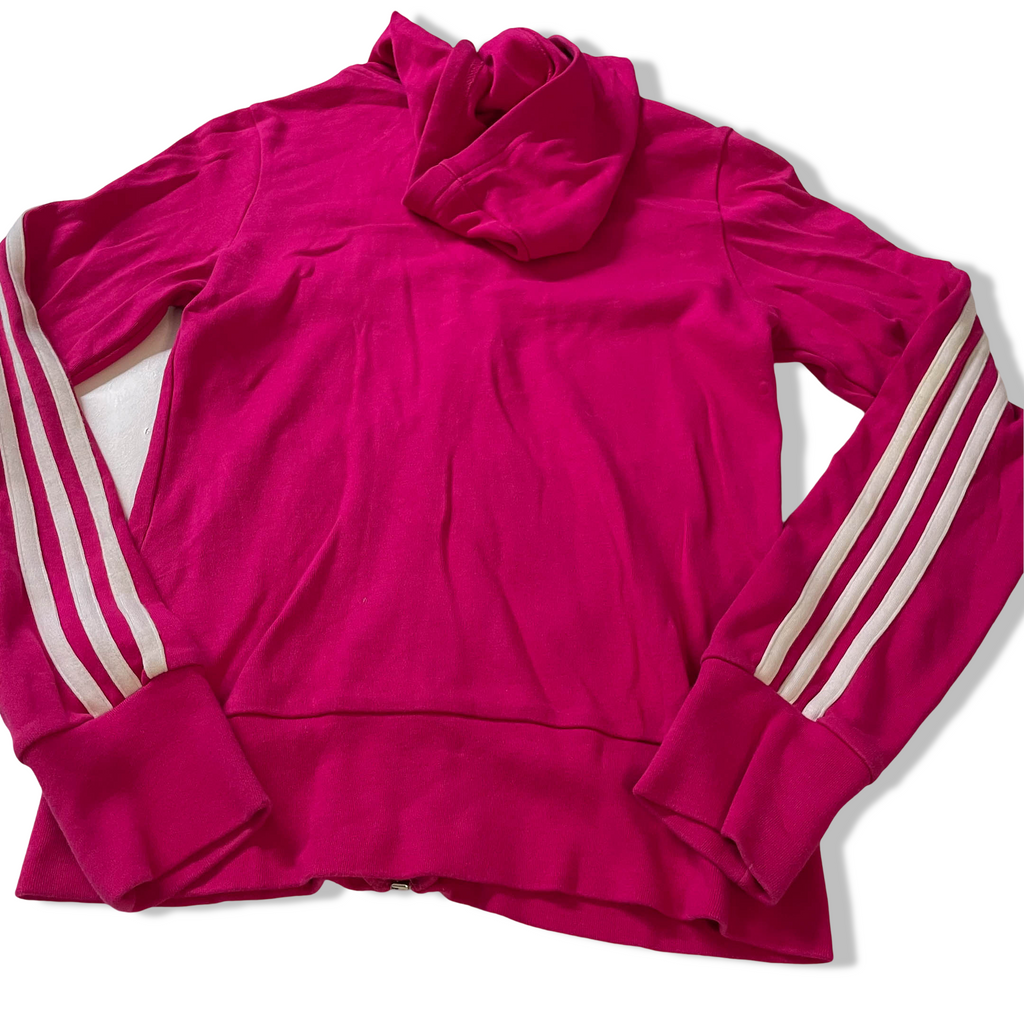 Vintage Adidas Essential 3 stripe red full zip hoodie jacket in M|L22W15|SKU3835