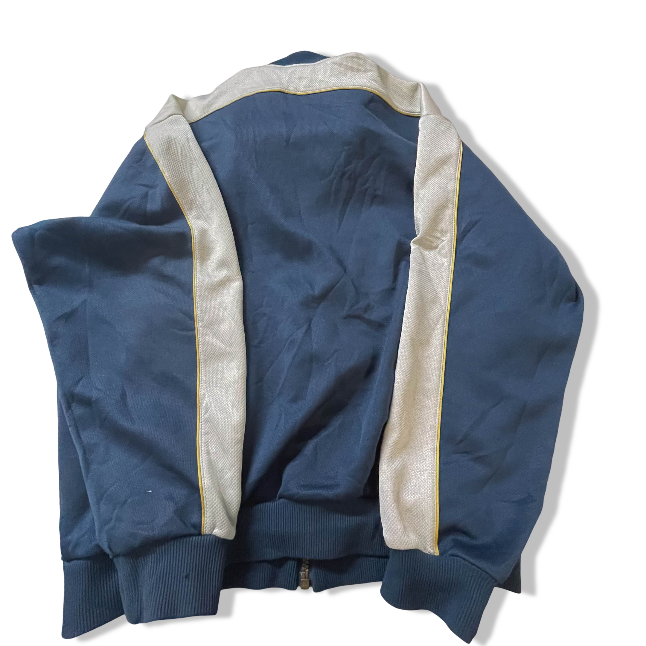 Vintage Asics colorblock blue &amp; cream womens full zip jacket in M|L25W21|SKU3836