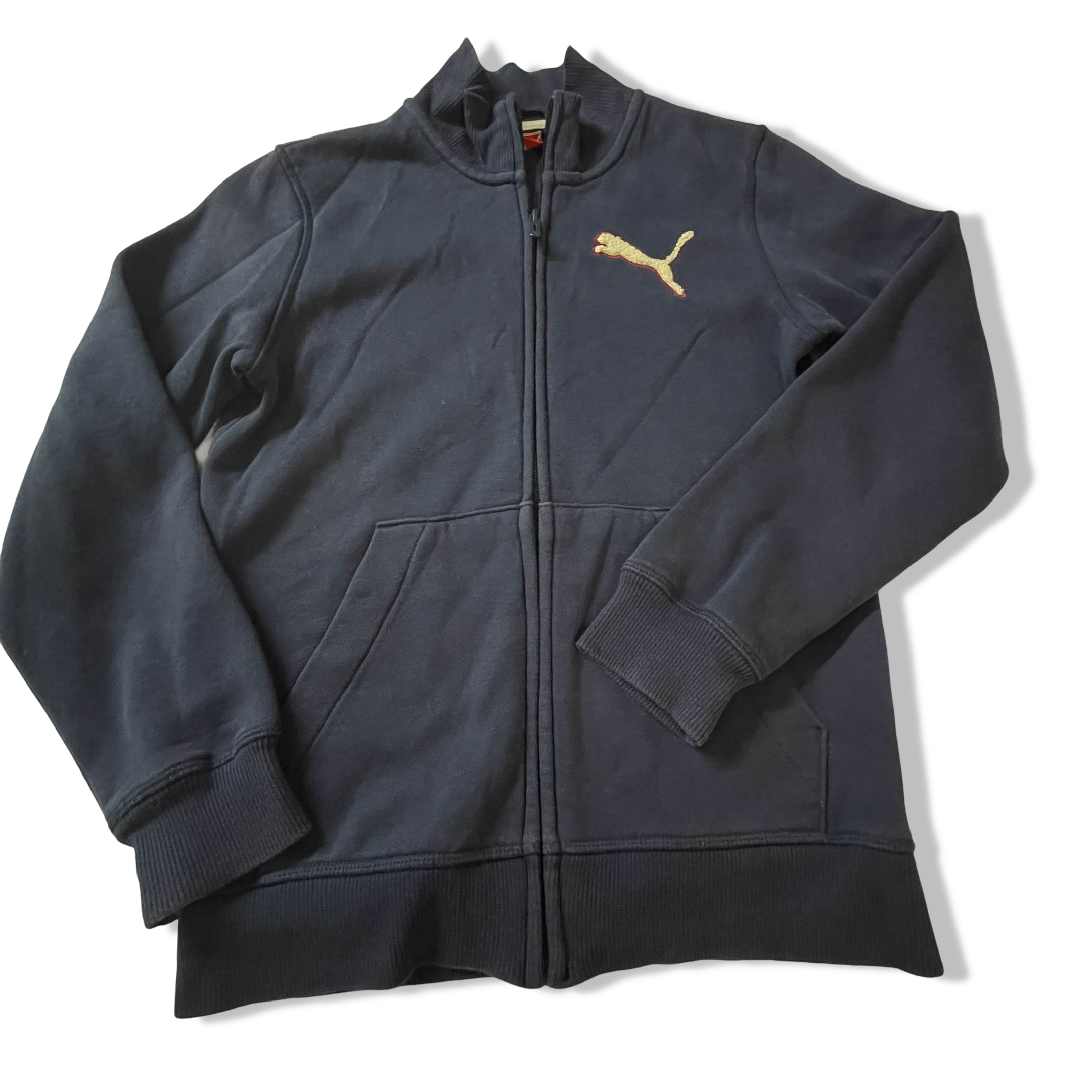 Vintage Puma sport life style womens navy blue full zip jacket in L|l25w18| 3837