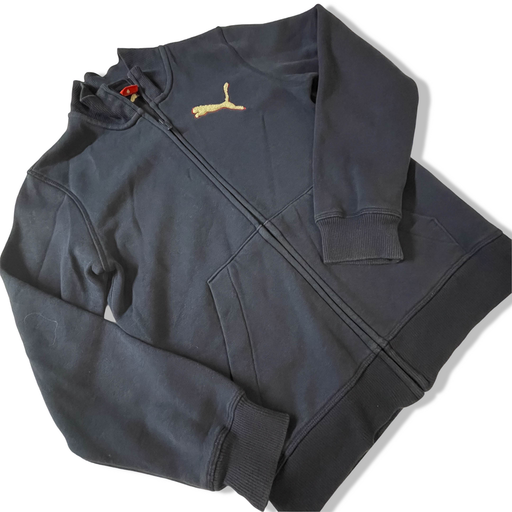 Vintage Puma sport life style womens navy blue full zip jacket in L|l25w18| 3837