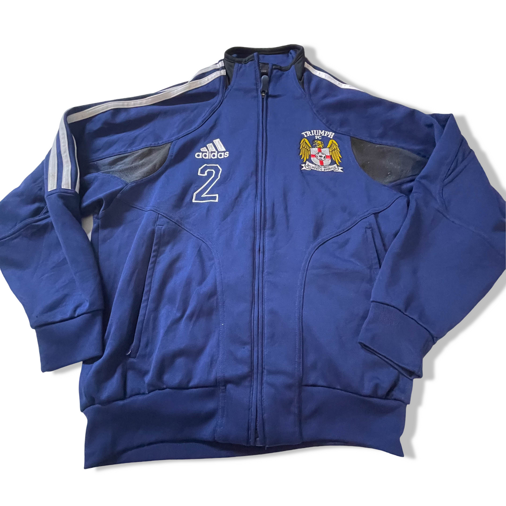 Vintage Adidas Triumph FC full zip women's blue track top in M|L26 BW20|SKU 3839