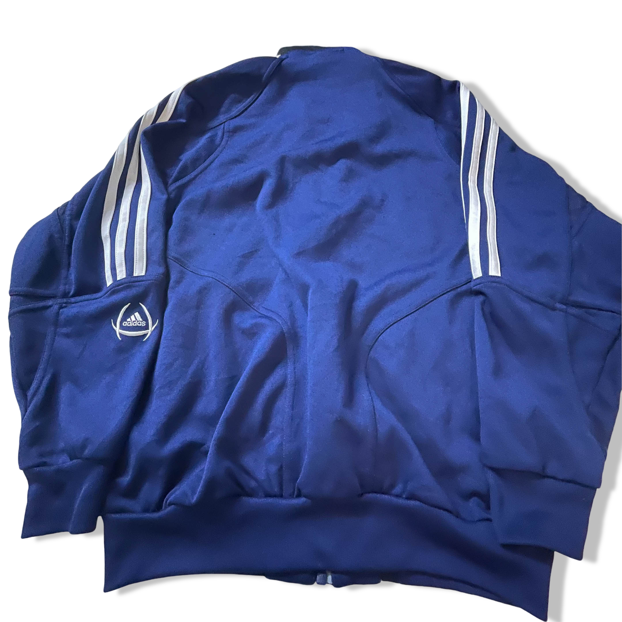 Vintage Adidas Triumph FC full zip women's blue track top in M|L26 BW20|SKU 3839
