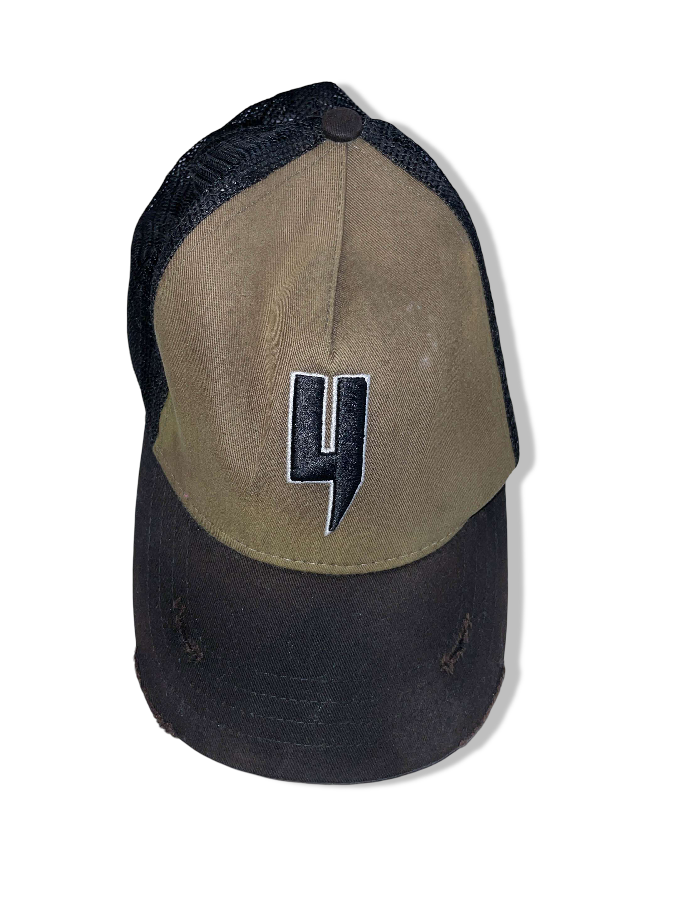 Vintage black & brown four crest men's trucker cap| SKU 4944