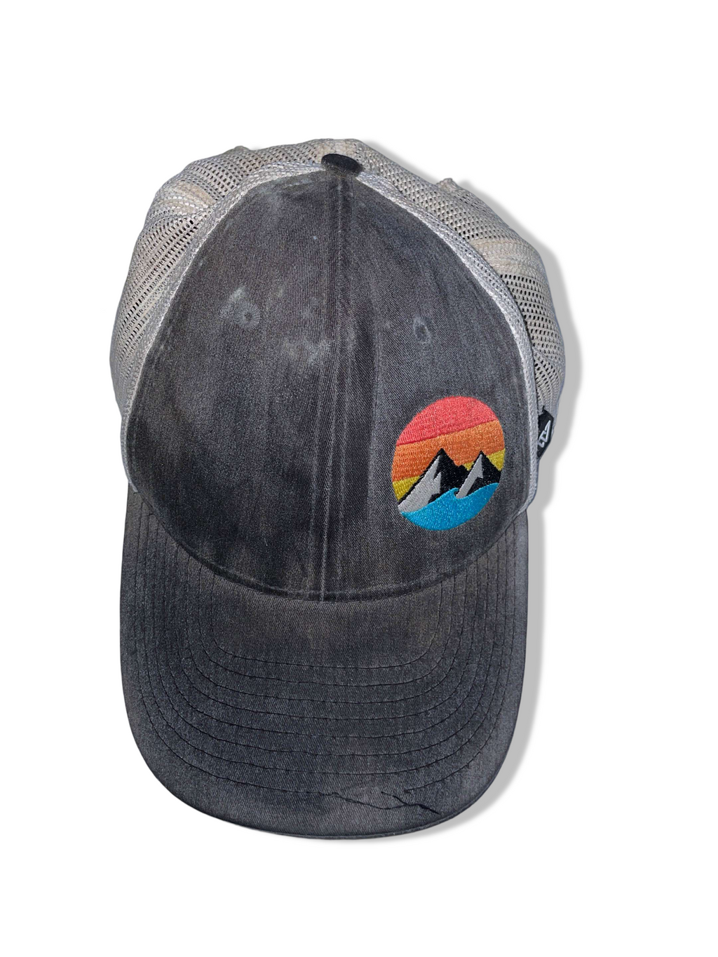 Vintage men's Wueshop grey colourblock trucker cap| SKU 4945