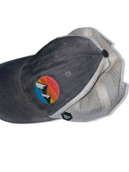 Vintage men's Wueshop grey colourblock trucker cap| SKU 4945