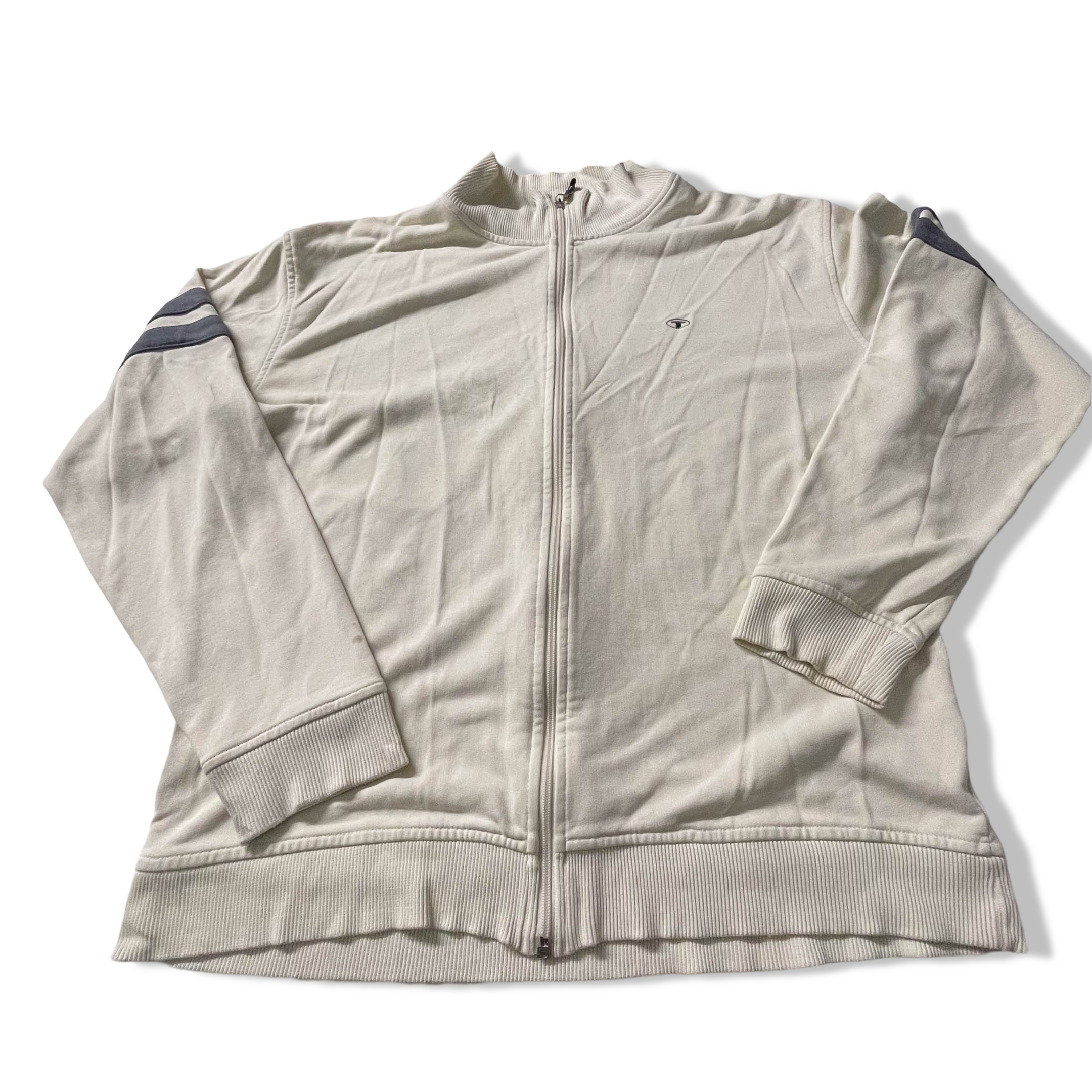 Vintage white Tom Tailor full zip high neck men's Jacket in 2XL| SKU 3841l L29 W 25