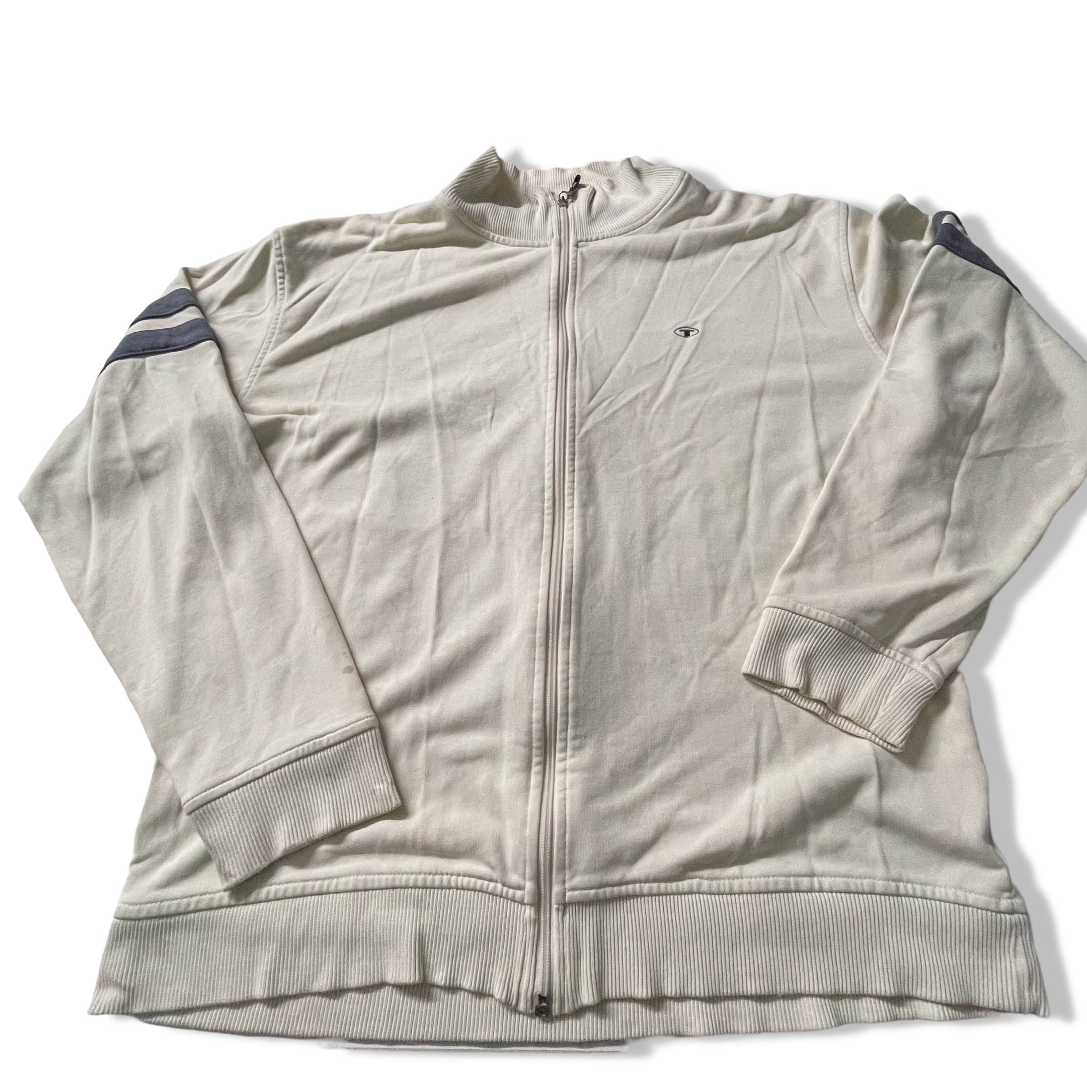 Vintage white Tom Tailor full zip high neck men's Jacket in 2XL| SKU 3841l L29 W 25