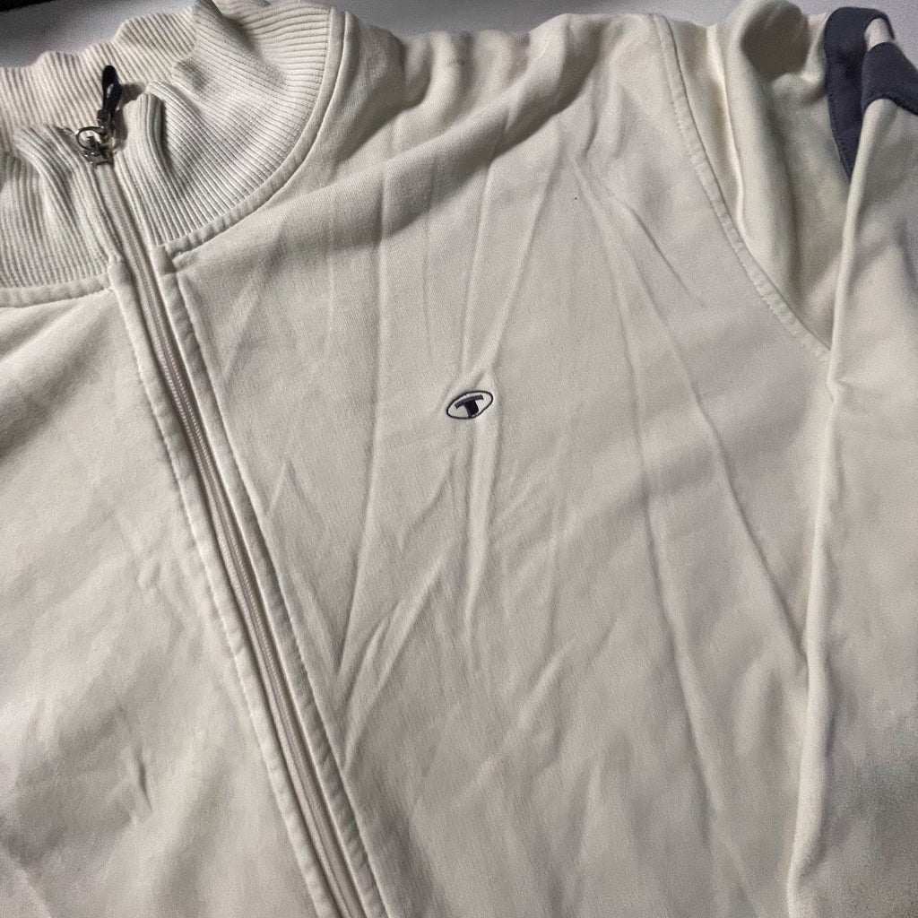 Vintage white Tom Tailor full zip high neck men's Jacket in 2XL| SKU 3841l L29 W 25