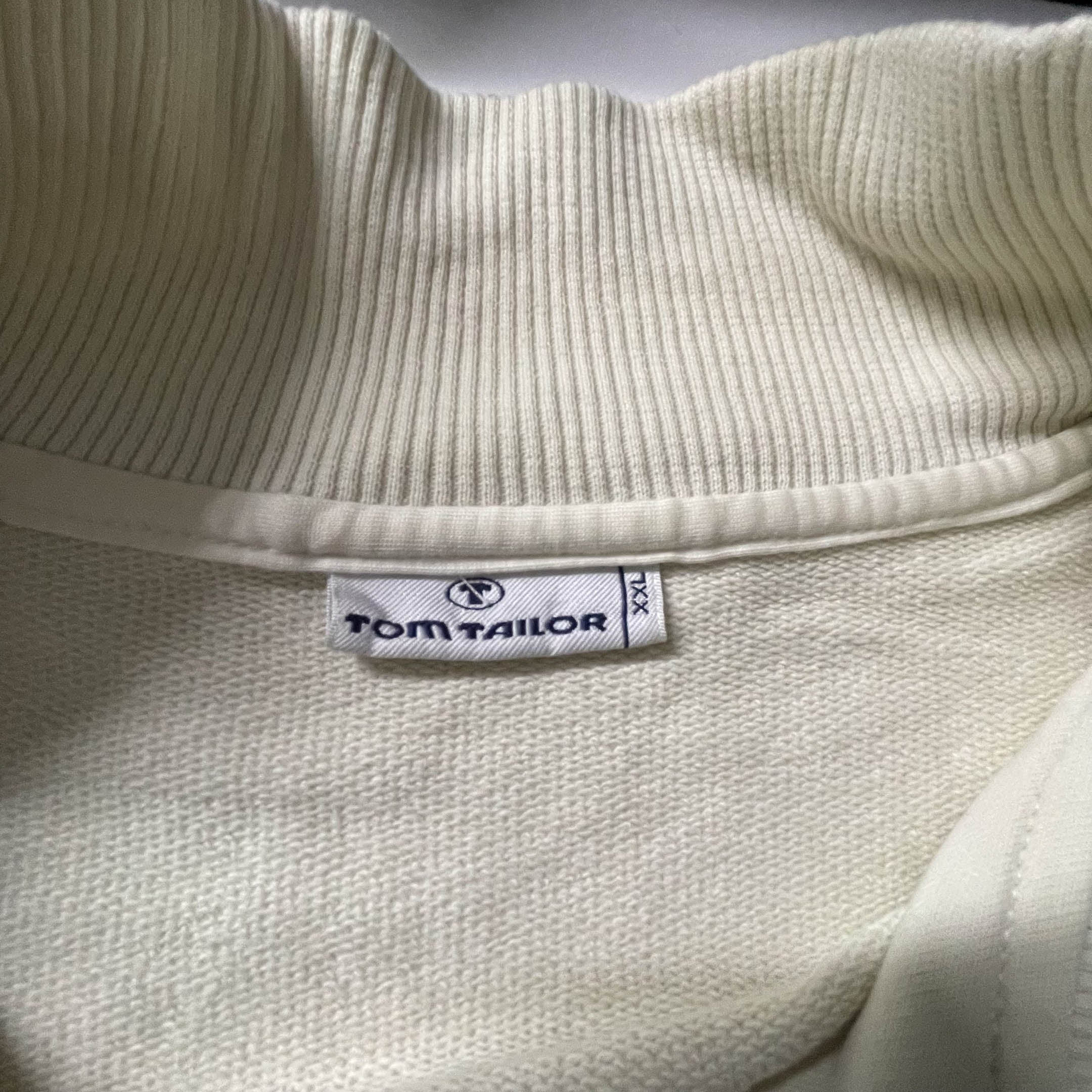 Vintage white Tom Tailor full zip high neck men's Jacket in 2XL| SKU 3841l L29 W 25