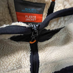 Vintage Men's Cream fleece full zip jacket in XL| L32 W24| SKU 3842