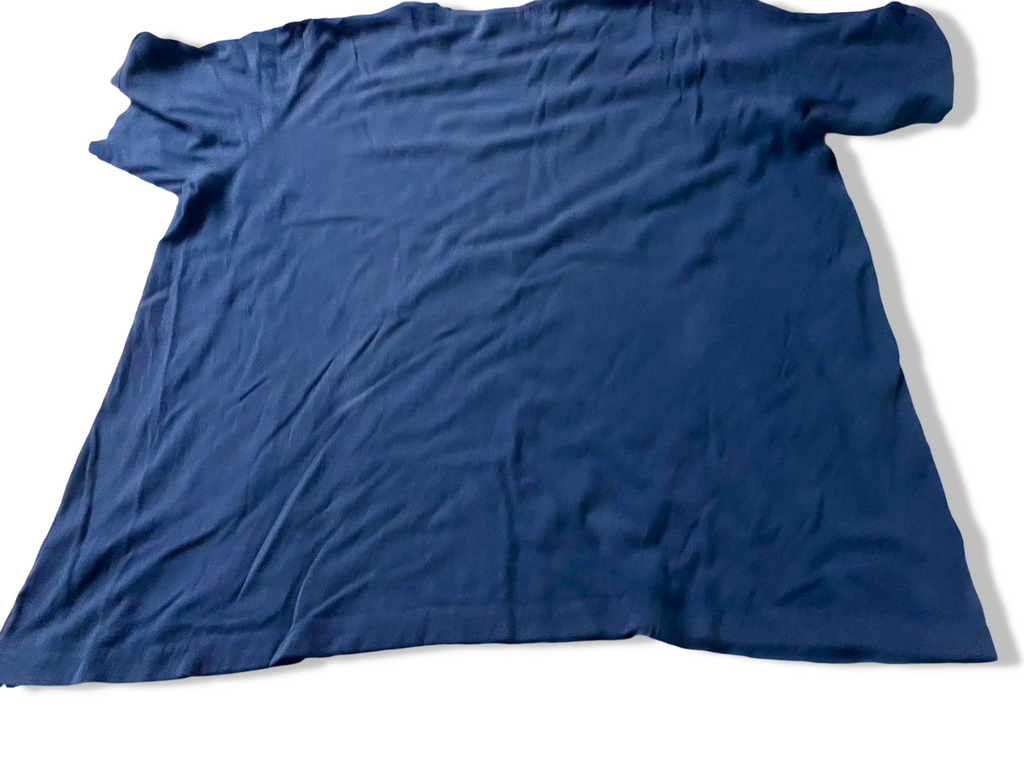 Vintage Men's 90's Adidas Athletics graphics Navy tees in L|SKU 4120