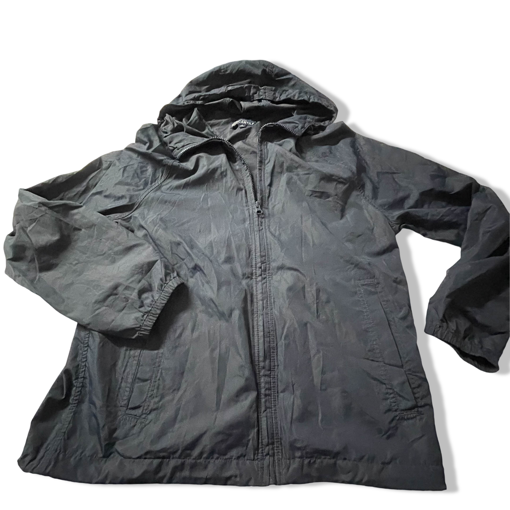 Vintage J.Crew Mercantile blue hooded rain jacket in S| Made in Vietnam|L26 W21|SKU 3844  