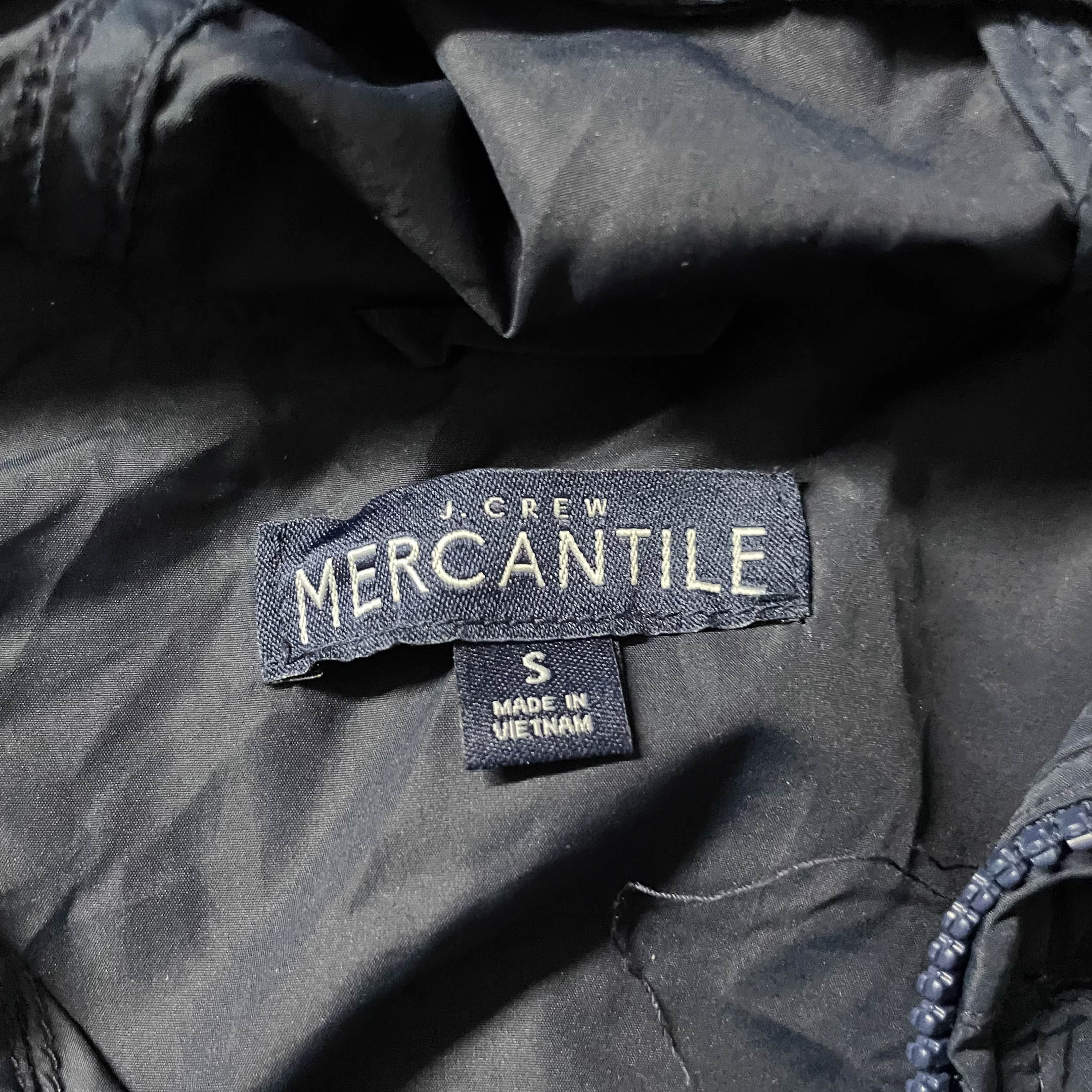 Vintage J.Crew Mercantile blue hooded rain jacket in S| Made in Vietnam|L26 W21|SKU 3844  