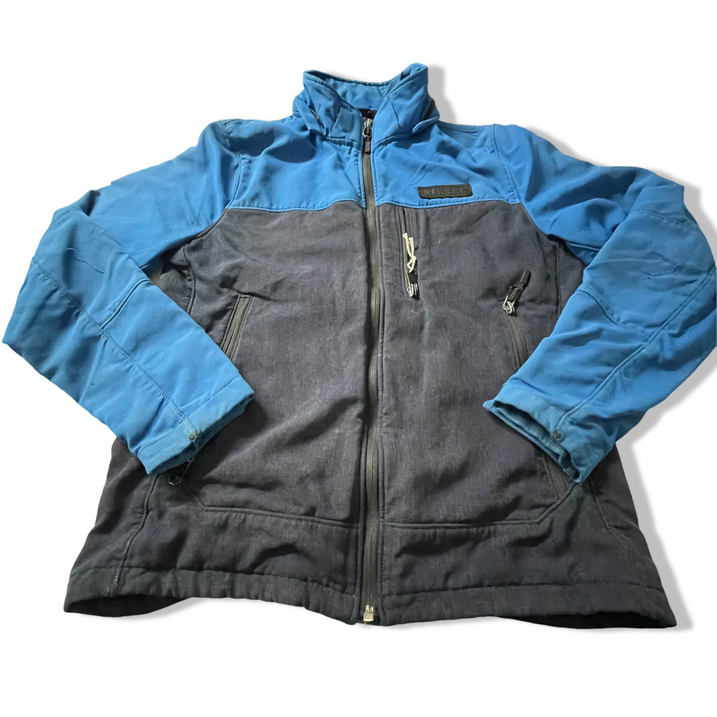 Vintage Women's 90's Diesel colour block Navy full zip high neck jacket in L|L29 W20|SKU 3846 