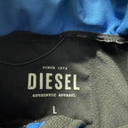 Vintage Women's 90's Diesel colour block Navy full zip high neck jacket in L|L29 W20|SKU 3846 