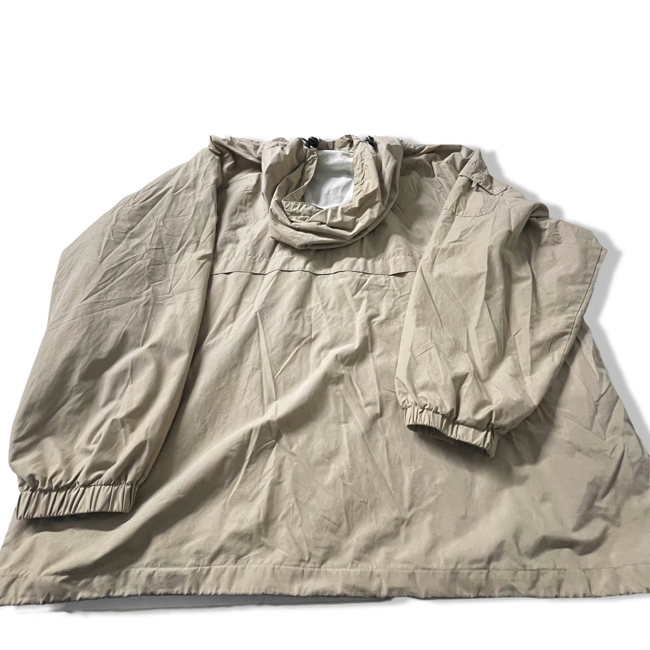 Vintage Natural issue Khaki waterproof hooded jacket in 2XL| L31 W27|Macau Made