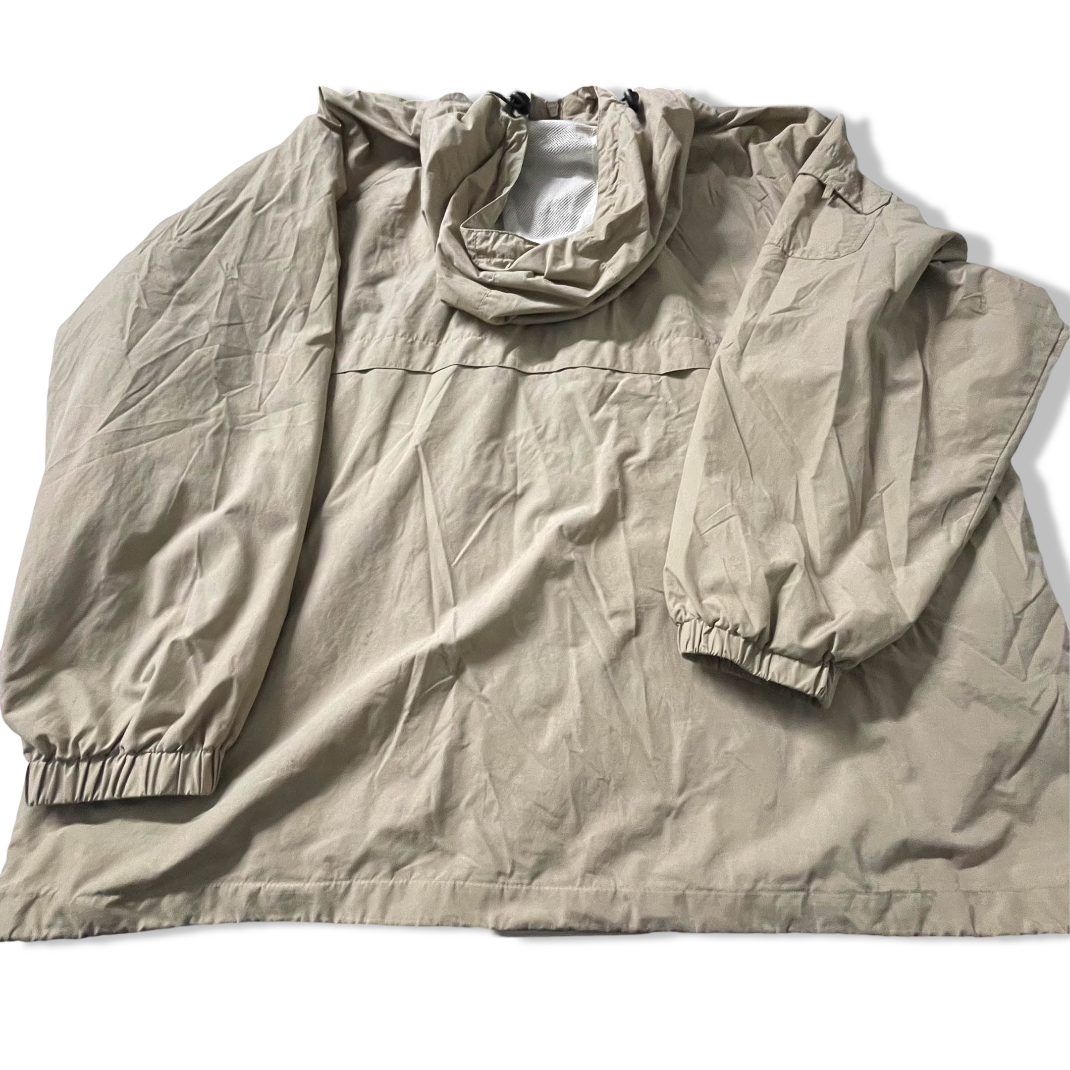 Vintage Natural issue Khaki waterproof hooded jacket in 2XL| L31 W27|Macau Made