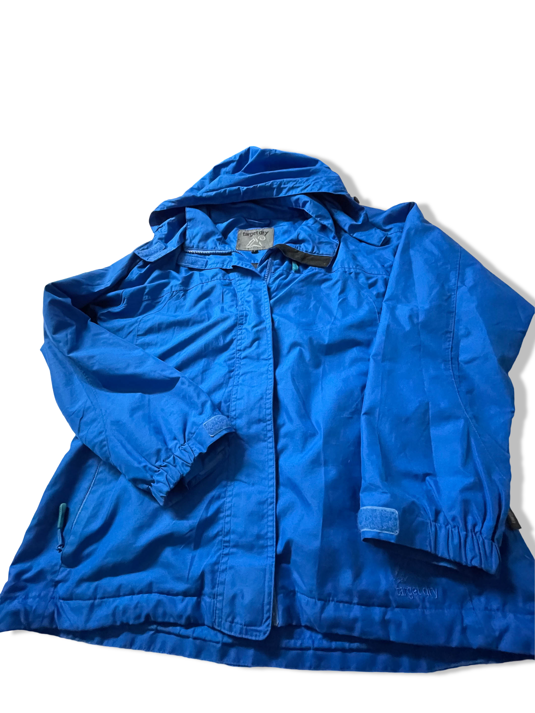 Vintage women's Target Dry blue polyester waterproof rain coat size 12|L 29 W 20
