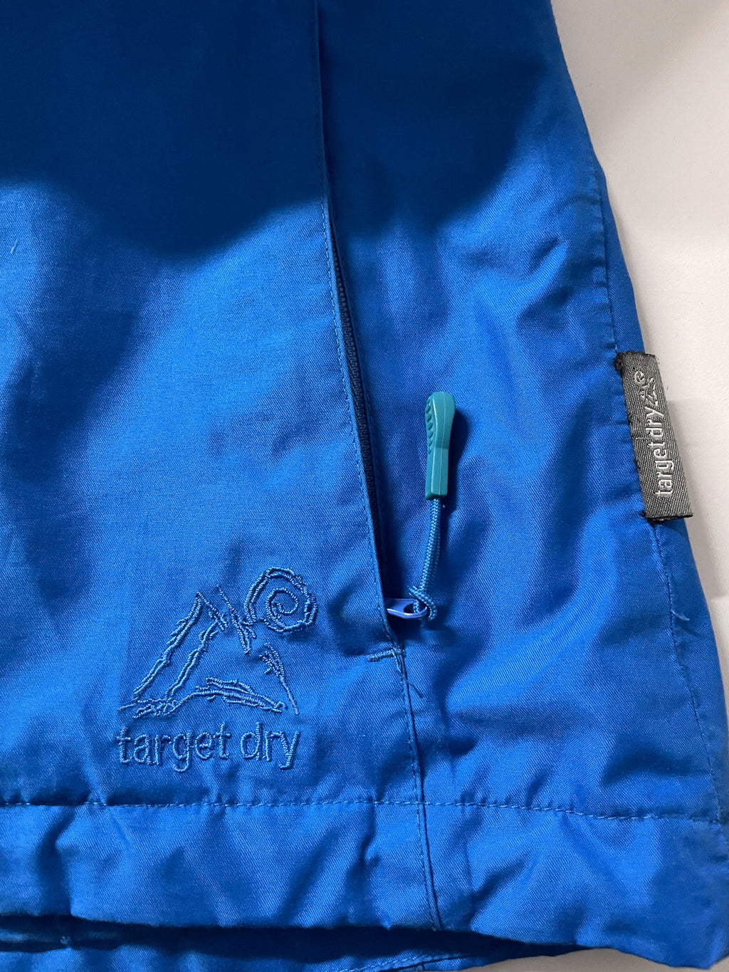 Vintage women's Target Dry blue polyester waterproof rain coat size 12|L 29 W 20
