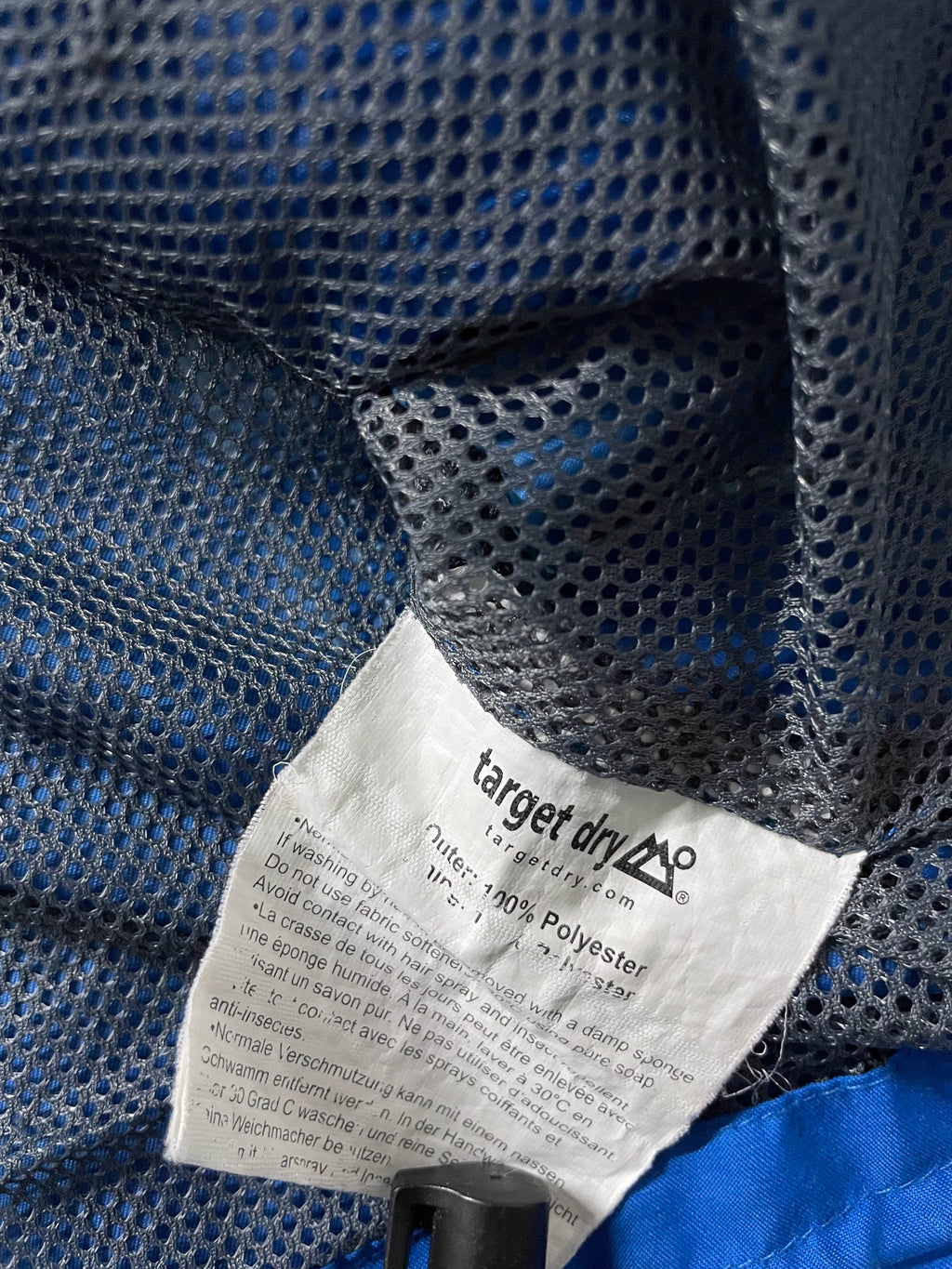 Vintage women's Target Dry blue polyester waterproof rain coat size 12|L 29 W 20