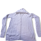 Vintage Women's Tommy Hilfiger 90's White Knit Cardigan with Hoodie in L| L25W20| Made in China