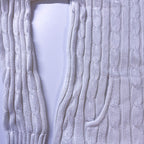Vintage Women's Tommy Hilfiger 90's White Knit Cardigan with Hoodie in L| L25W20| Made in China