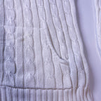 Vintage Women's Tommy Hilfiger 90's White Knit Cardigan with Hoodie in L| L25W20| Made in China