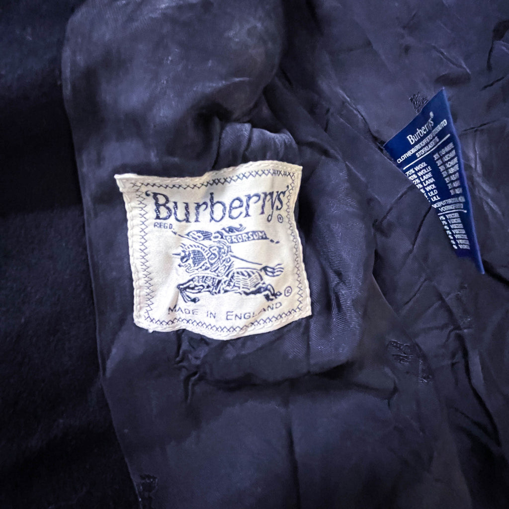 Vintage men's Burberry navy wool and cashmere fit blazers in L| L 29 W 21| 2858