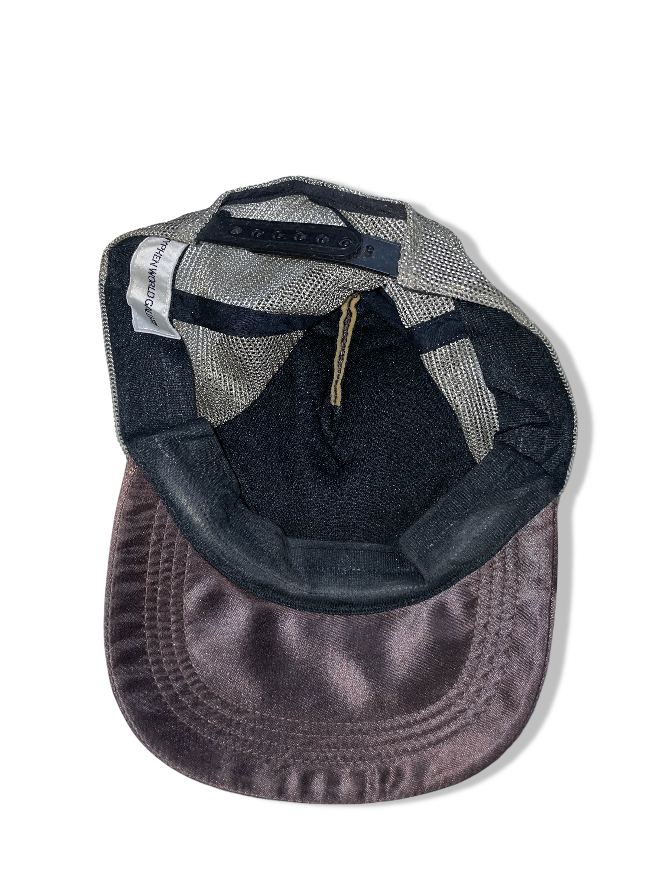 Vintage Hyphen world gallery brown trucker hat| SKU 4951