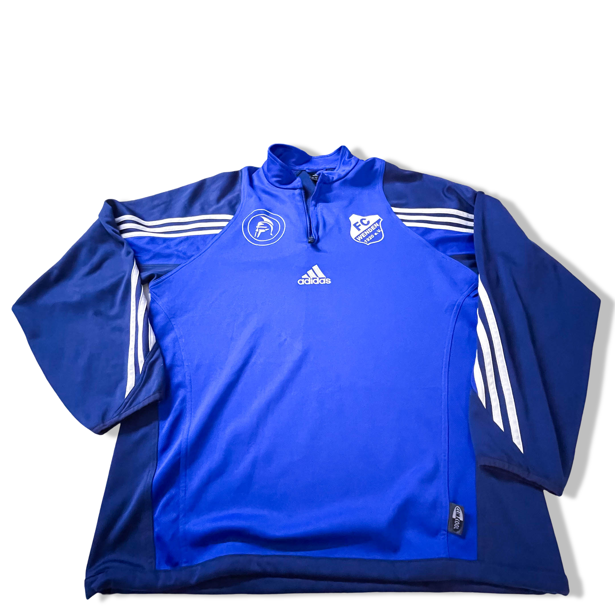 Vintage FC Wenden Adidas climacool blue full zip track jacket in M| L 29 W 21| SKU 2860