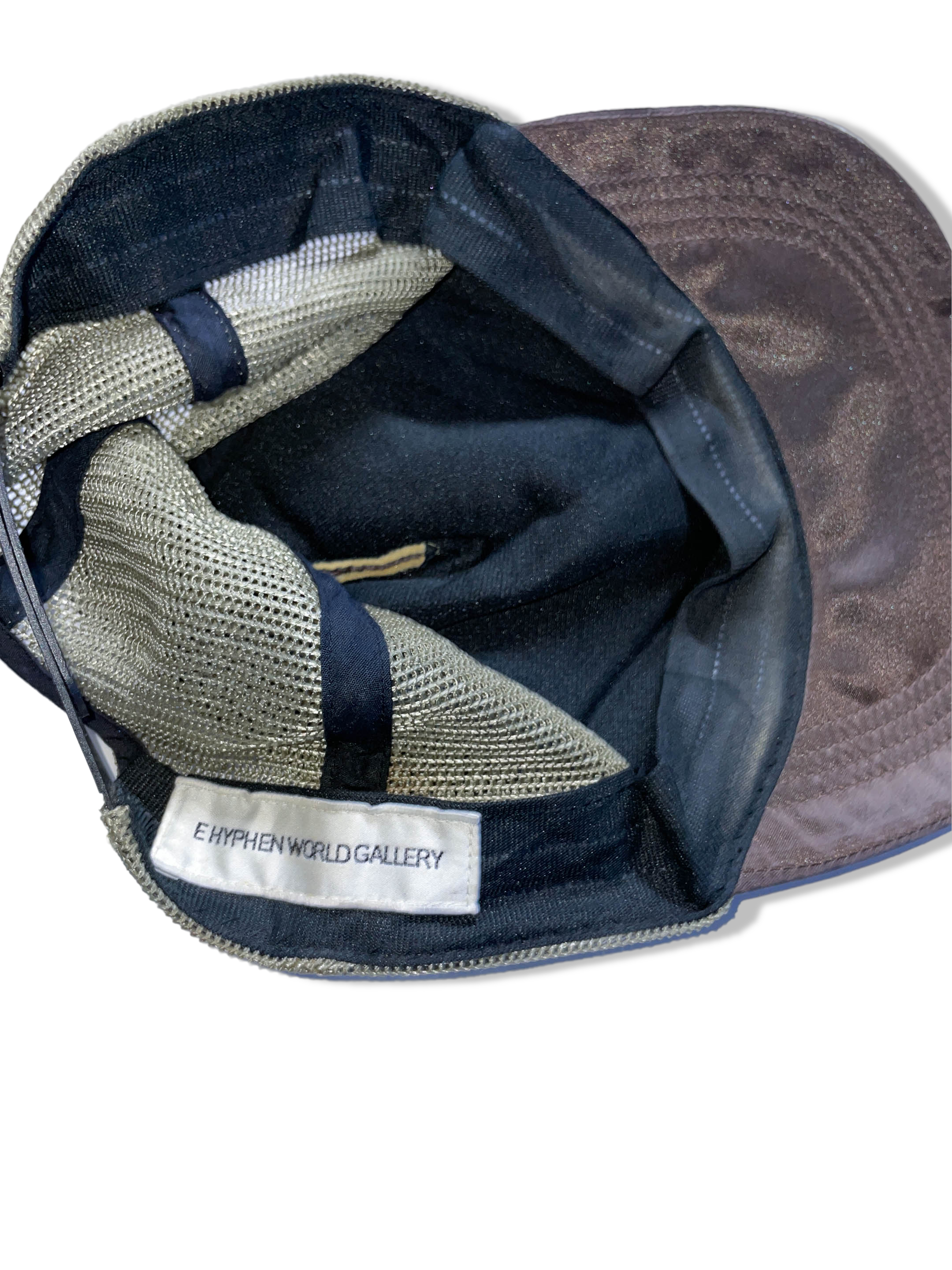 Vintage Hyphen world gallery brown trucker hat| SKU 4951