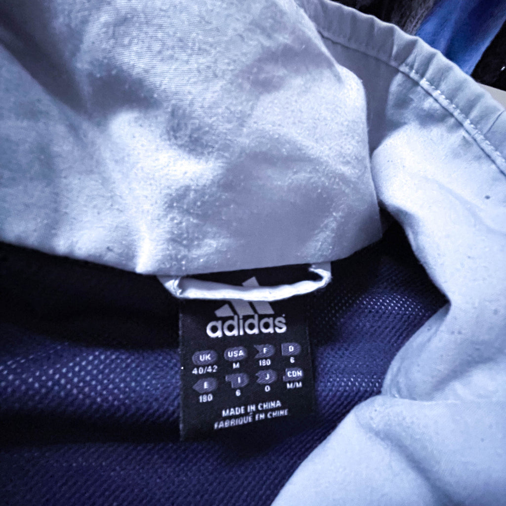 Vintage Adidas ASV blue full zip track top in M|L30 W23|Made in China