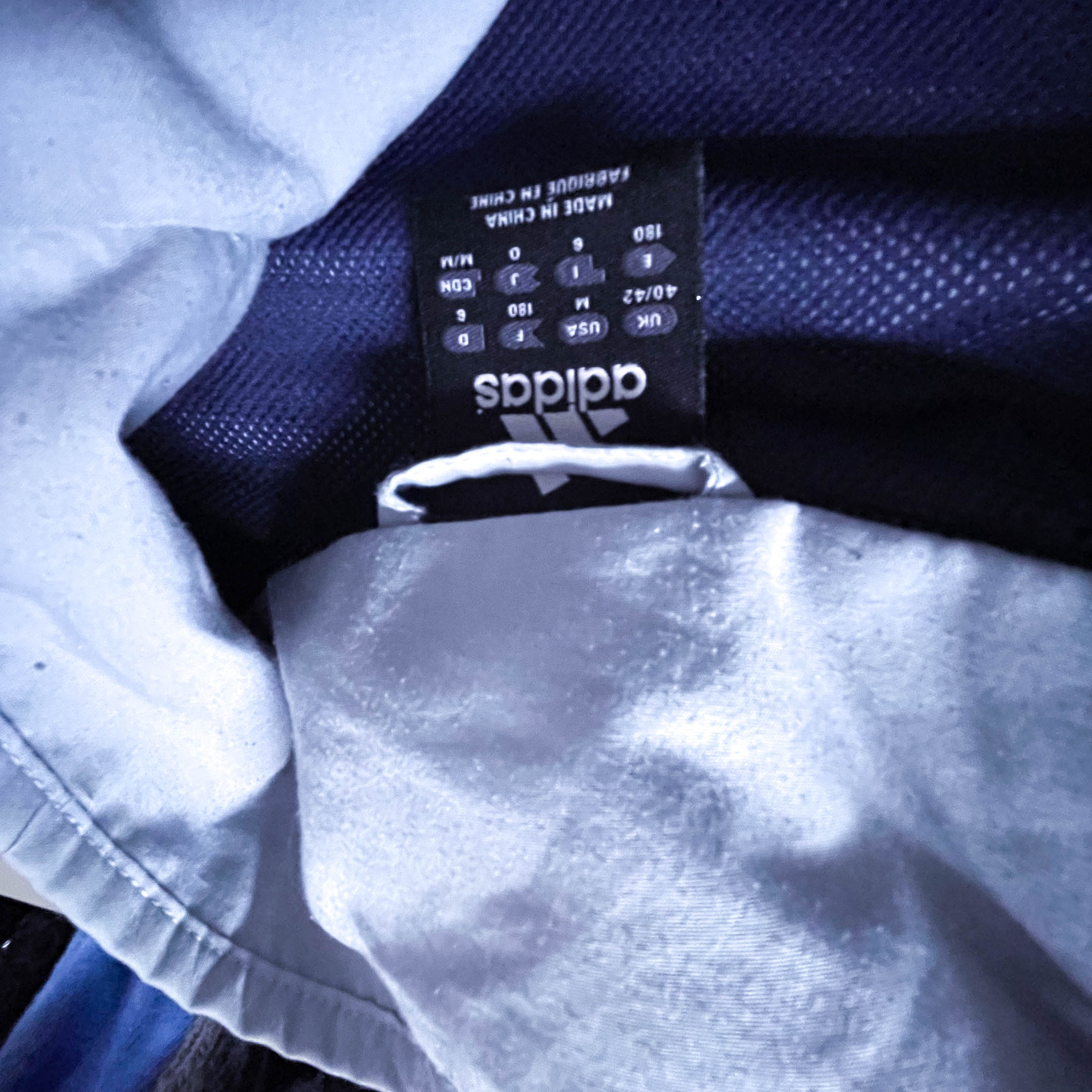 Vintage Adidas ASV blue full zip track top in M|L30 W23|Made in China