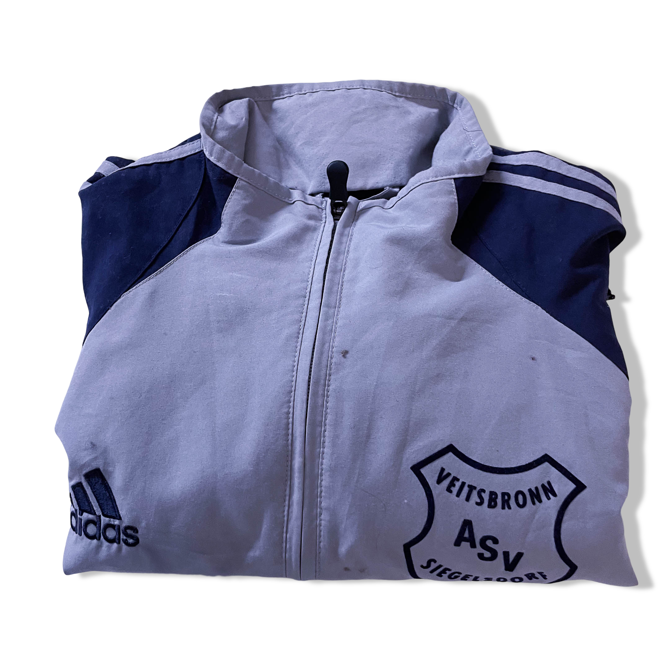 Vintage Adidas ASV blue full zip track top in M|L30 W23|Made in China