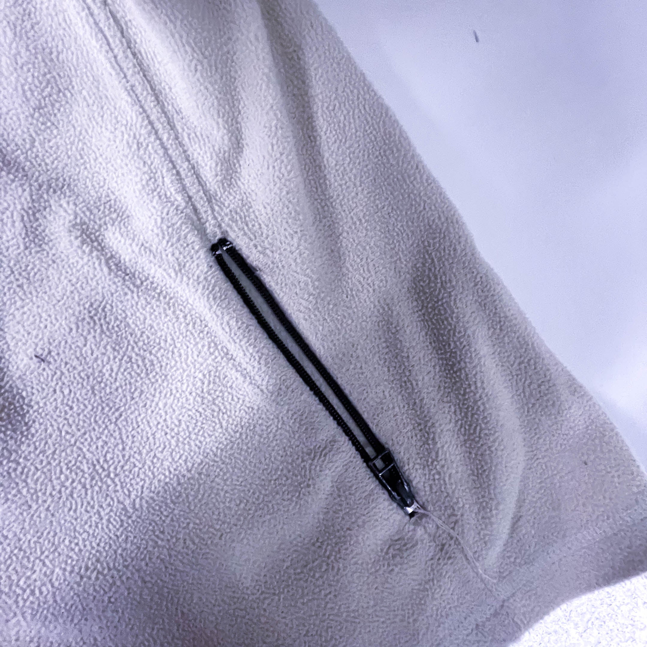 Vintage Cream Fleece full zip high neck jacket in XL| L31 W23|SKU 3865