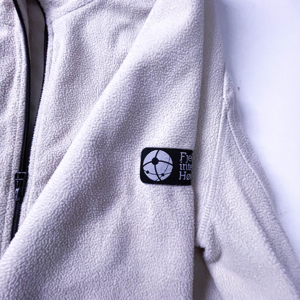 Vintage Cream Fleece full zip high neck jacket in XL| L31 W23|SKU 3865