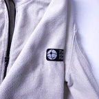 Vintage Cream Fleece full zip high neck jacket in XL| L31 W23|SKU 3865