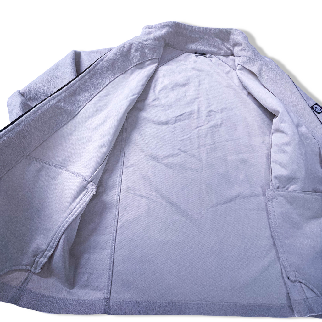 Vintage Cream Fleece full zip high neck jacket in XL| L31 W23|SKU 3865