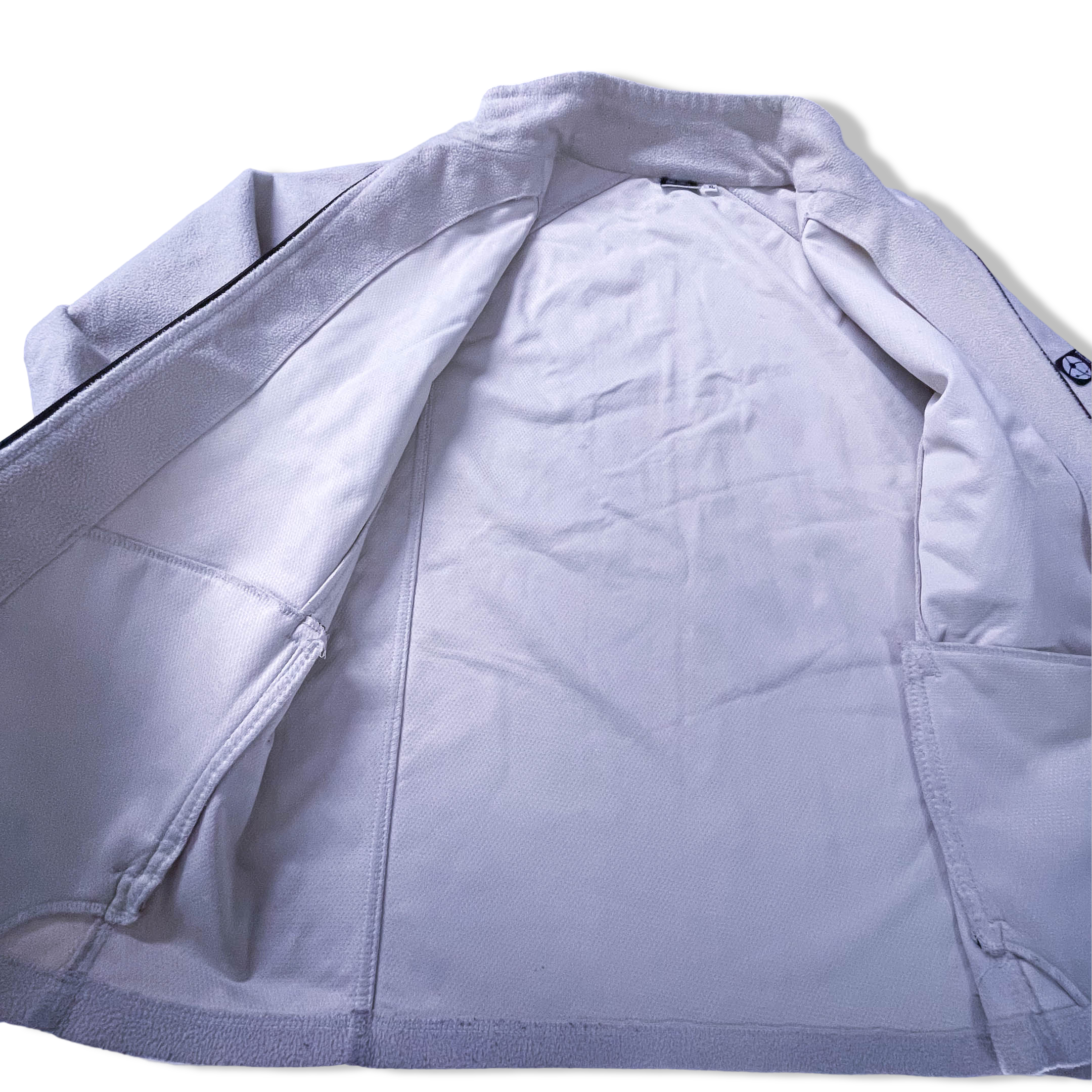 Vintage Cream Fleece full zip high neck jacket in XL| L31 W23|SKU 3865