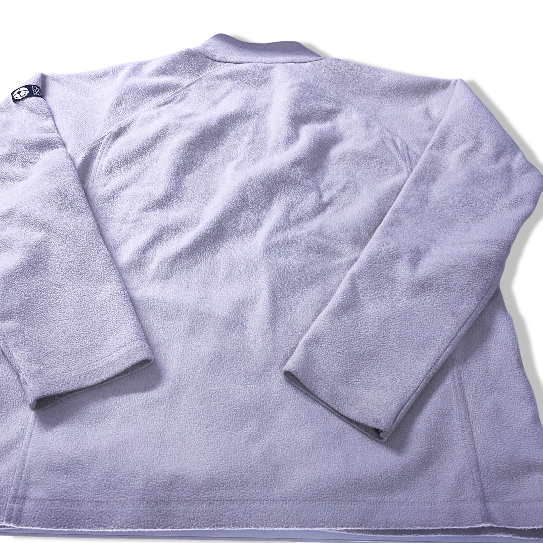 Vintage Cream Fleece full zip high neck jacket in XL| L31 W23|SKU 3865