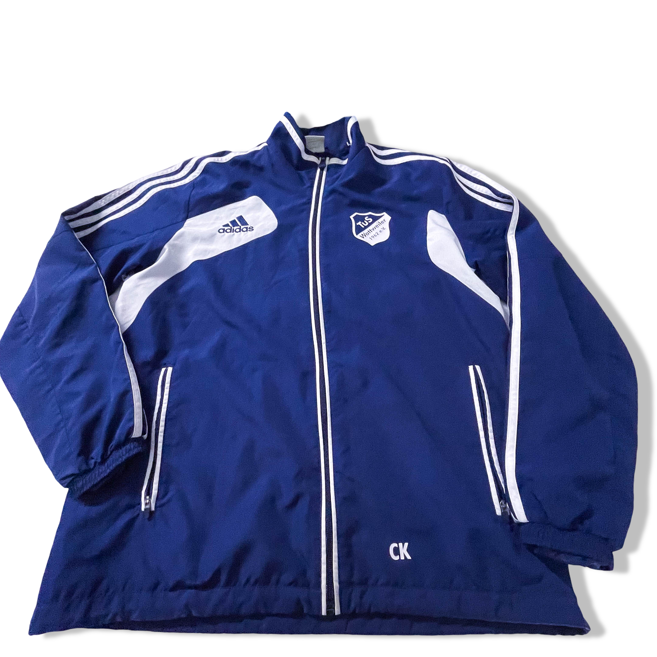 Vintage Adidas Tus Wattweiler Navy full zip track top in L|L29 W22|SKU 3869