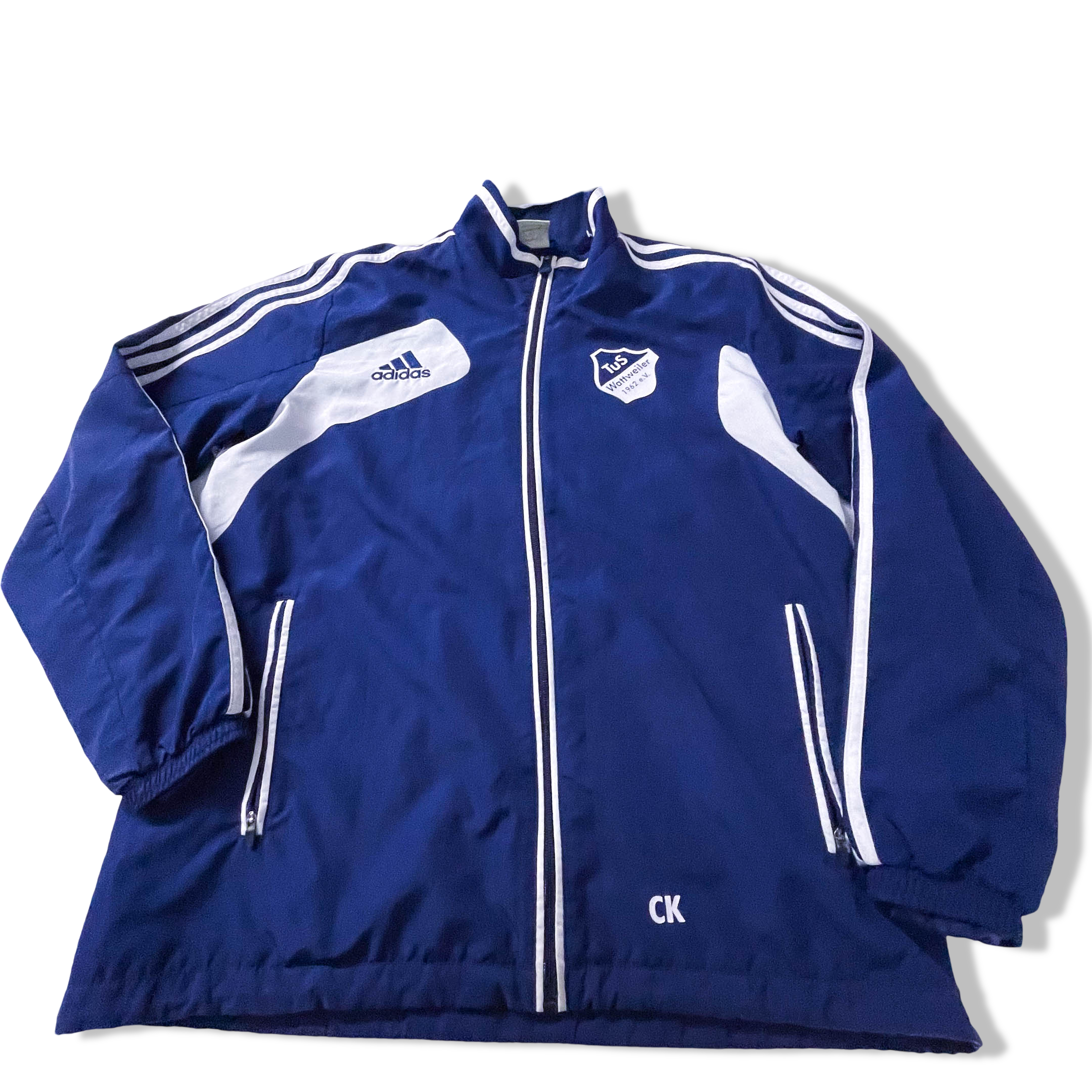 Vintage Adidas Tus Wattweiler Navy full zip track top in L|L29 W22|SKU 3869