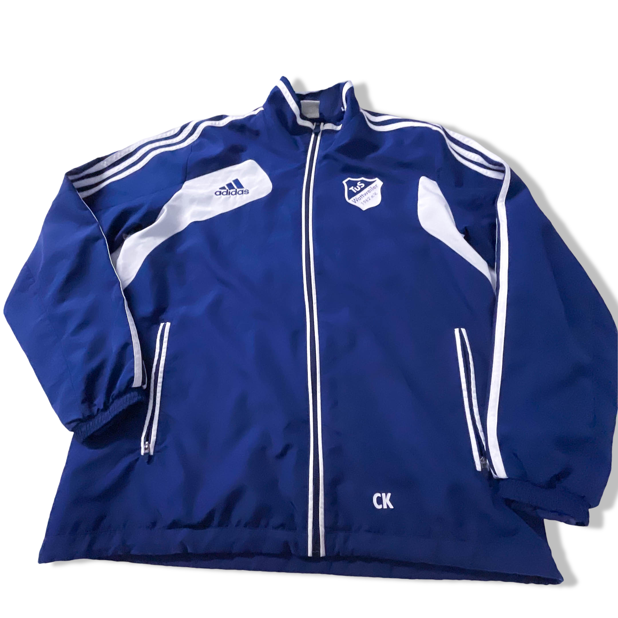 Vintage Adidas Tus Wattweiler Navy full zip track top in L|L29 W22|SKU 3869