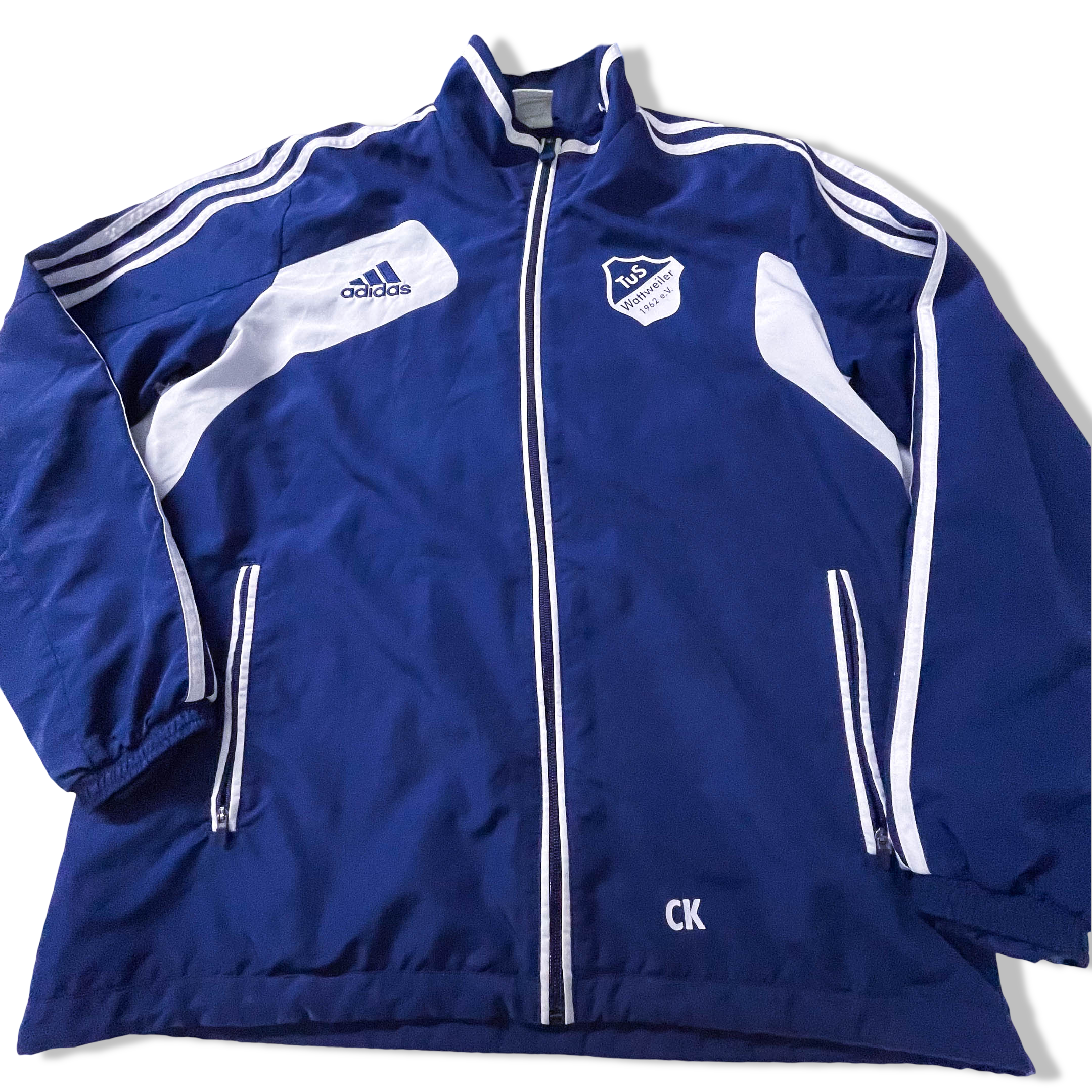 Vintage Adidas Tus Wattweiler Navy full zip track top in L|L29 W22|SKU 3869