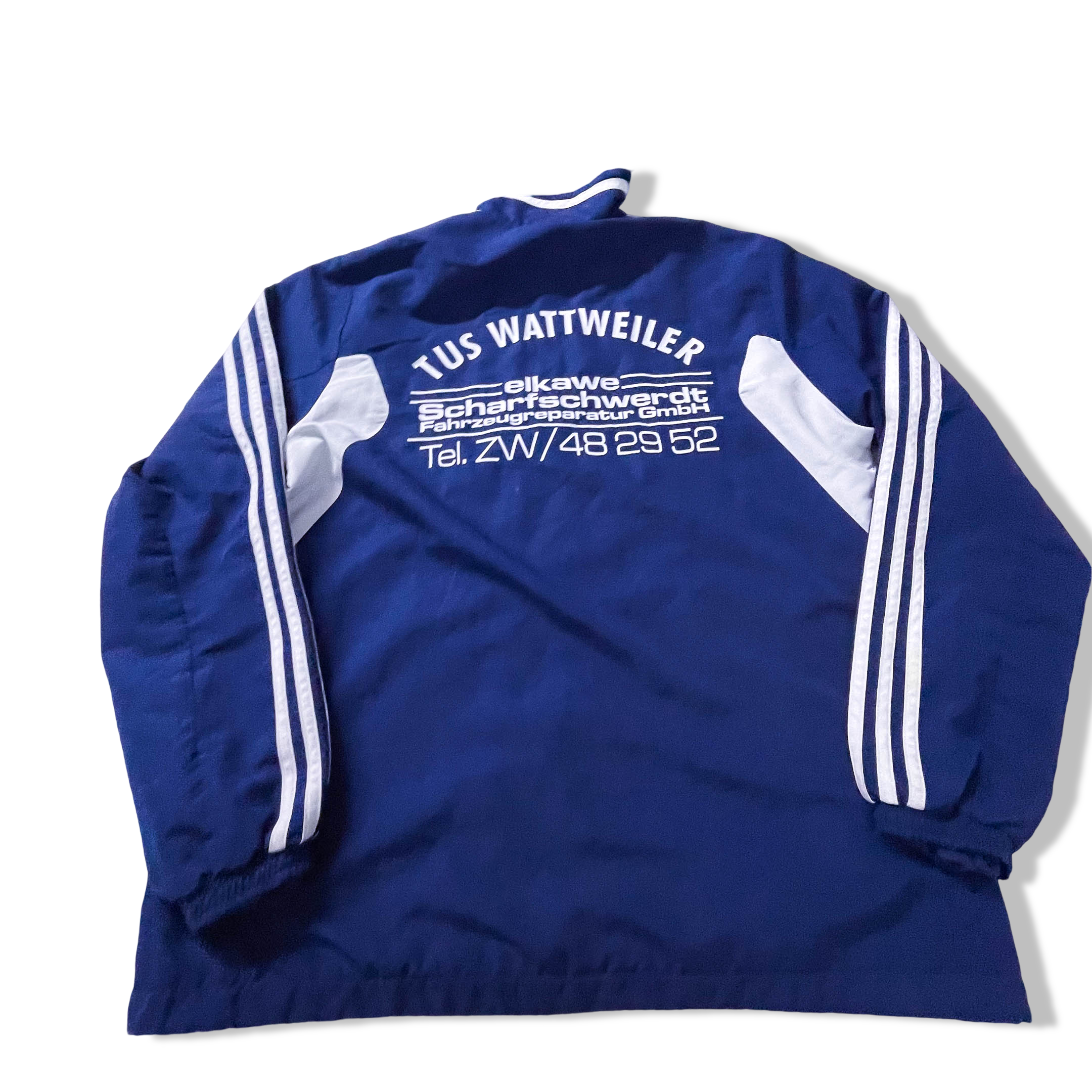 Vintage Adidas Tus Wattweiler Navy full zip track top in L|L29 W22|SKU 3869