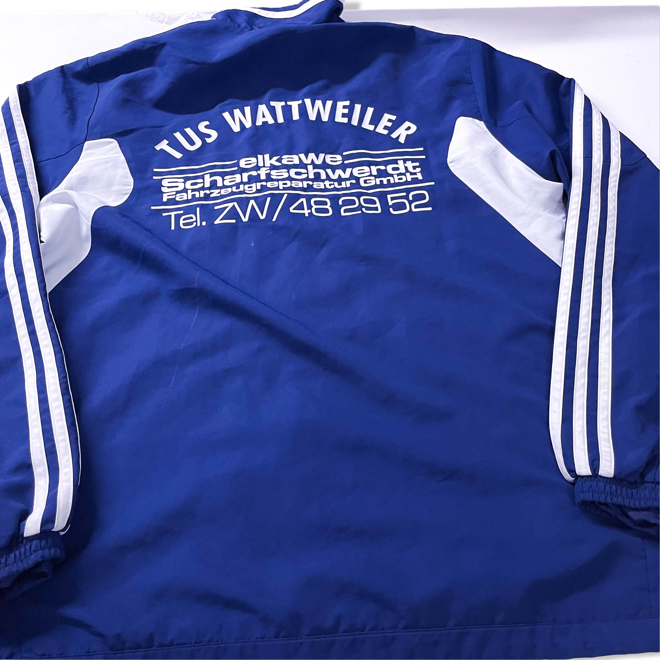 Vintage Adidas Tus Wattweiler Navy full zip track top in L|L29 W22|SKU 3869