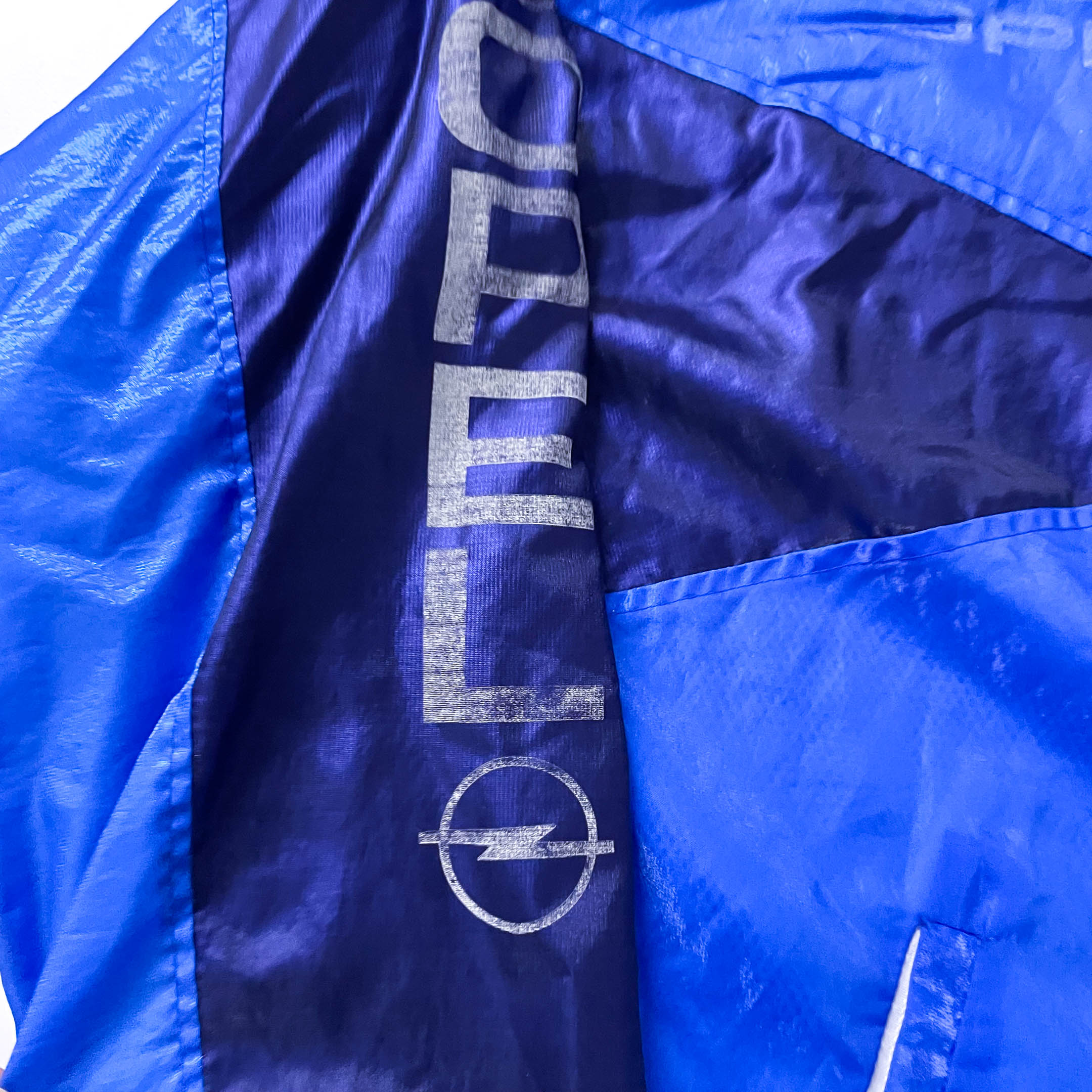 Vintage Opel blue colorblock full zip track top in M|L30 W27|SKU 3870