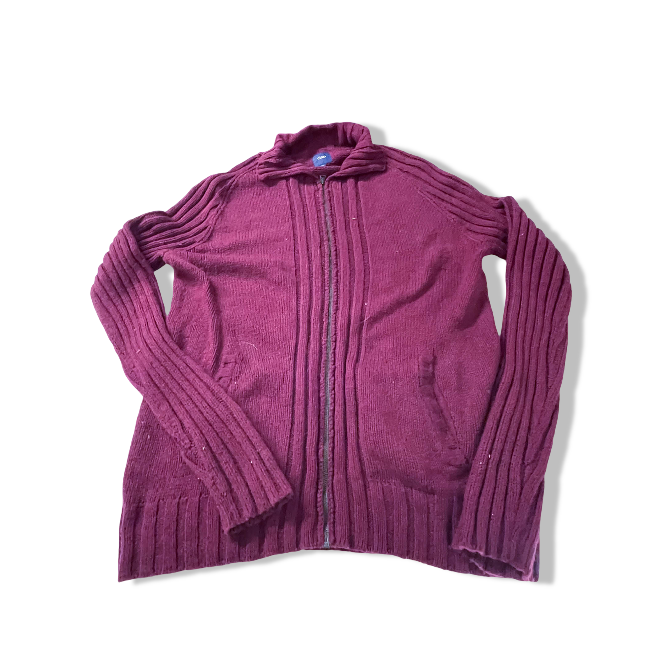 Vintage women's Gap purple carble knitted full zip cardigan in L |SKU 3880
