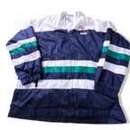 Vintage Men's Puma Castrol black multi stripe full zip jacket in S|L31 W22|SKU 3882